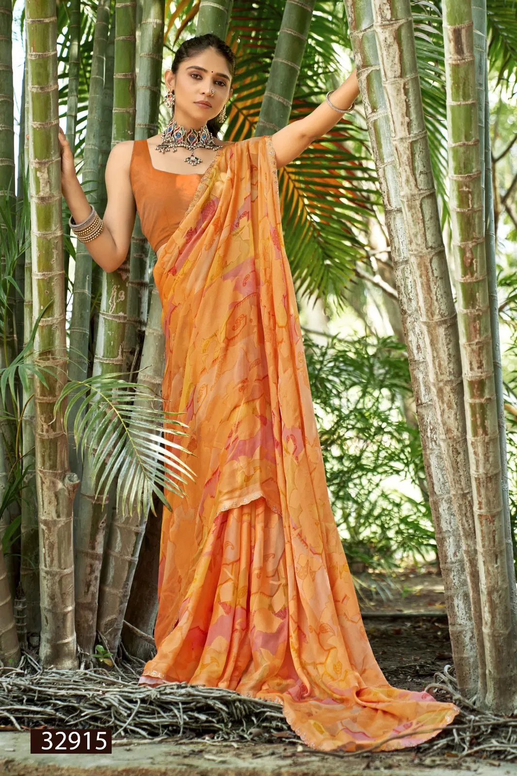 Shantipriya By Vallabhi Moss Brasso Printed Surat Saree Wholesale Market